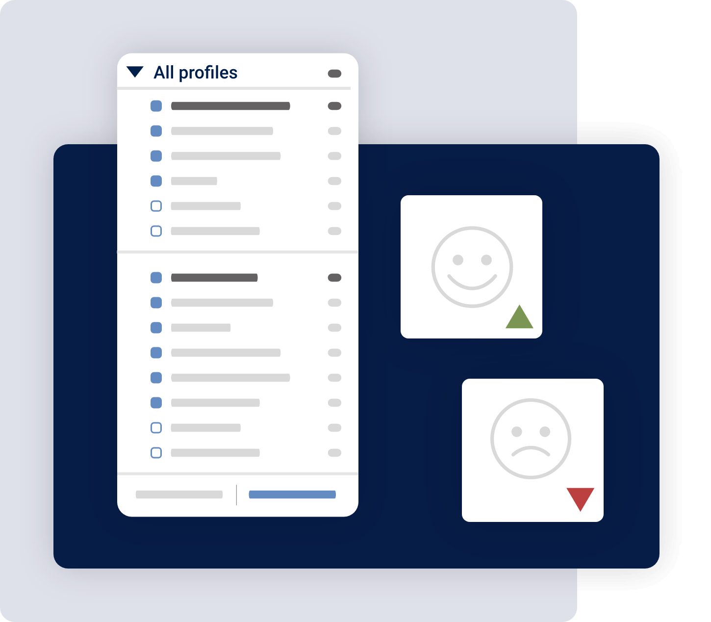 Graphic illustration of filtering and sentiment